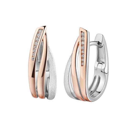 Klappcreolen 925/- Sterling Silber rhodiniert/rosé 