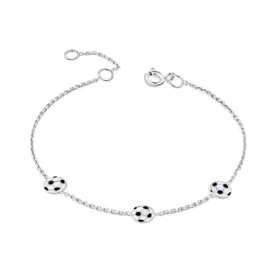 Armband 925/- Sterling Silber rhodiniert Fußball 
