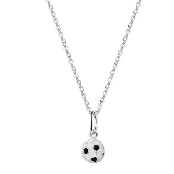 Anhänger mit Kette 925/- Sterling Silber rhodiniert Fußball 