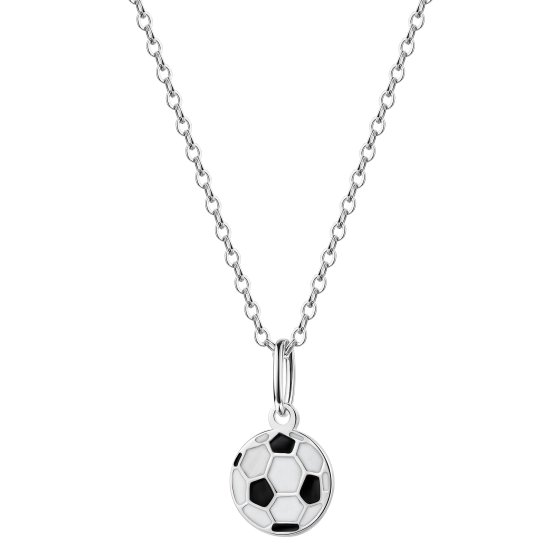 Anhänger mit Kette 925/- Sterling Silber rhodiniert Fußball 