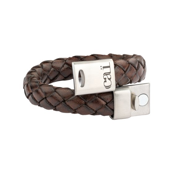Armband Lederarmband geflochten braun 21cm 