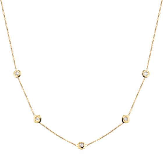 Collier 375 Gold Gelb Zirkonia Collier 