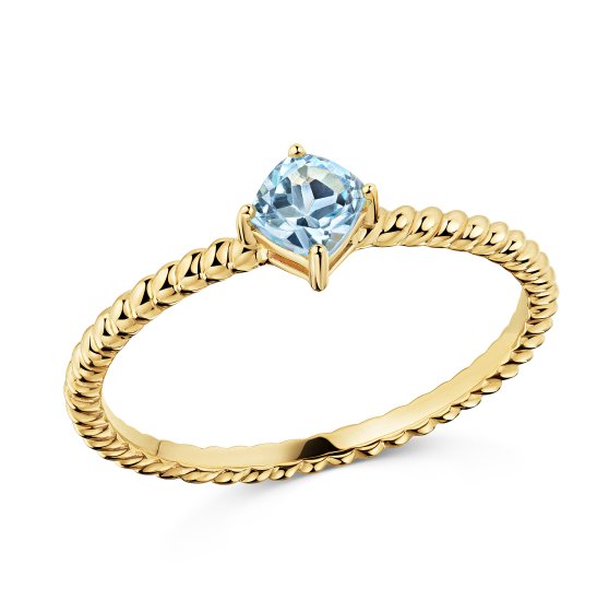 Ring 375 Gold Gelb Sky Blue Topas Blau 