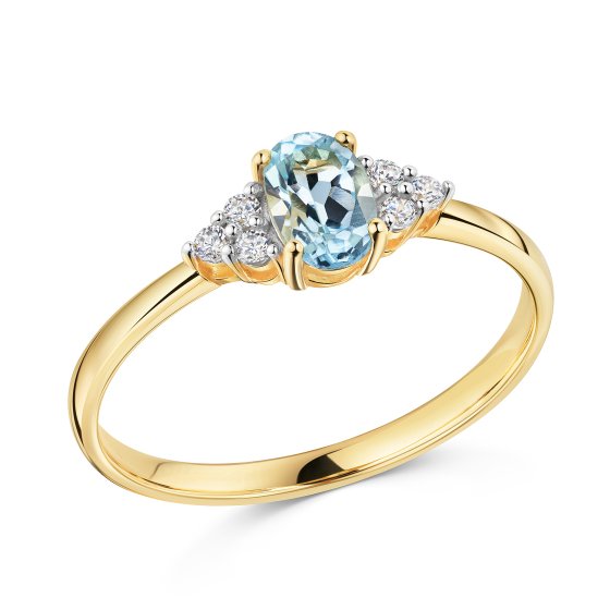 Ring 375 Gold Gelb Topas und Zirkonia 