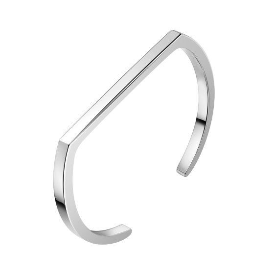 Armreif 925 Sterling Silber rhodiniert edged 