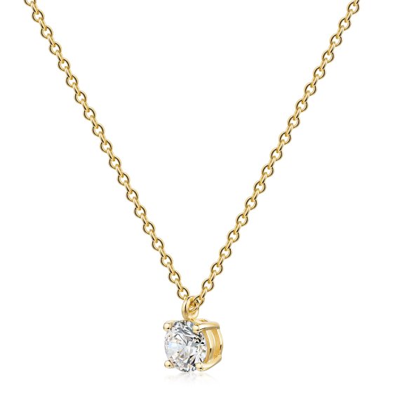 Anhänger mit Kette 375 Gold Gelb Zirkonia Ankerkette verstellbar 42 - 45cm 