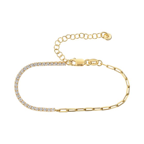 Armband 925 Sterling Silber vergoldet Zirkonia Tennis 