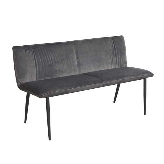 Bank Velvet Grau mit Print auf Rückseite Bangor