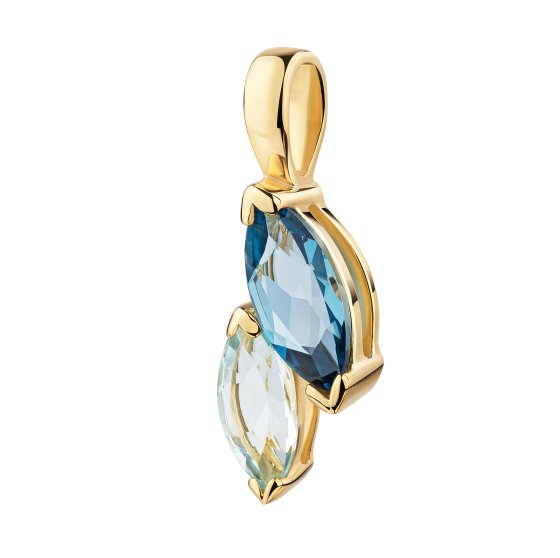 Anhänger 375 Gold Gelb London Blue Topas Sky Blue Topas Anhänger blau 