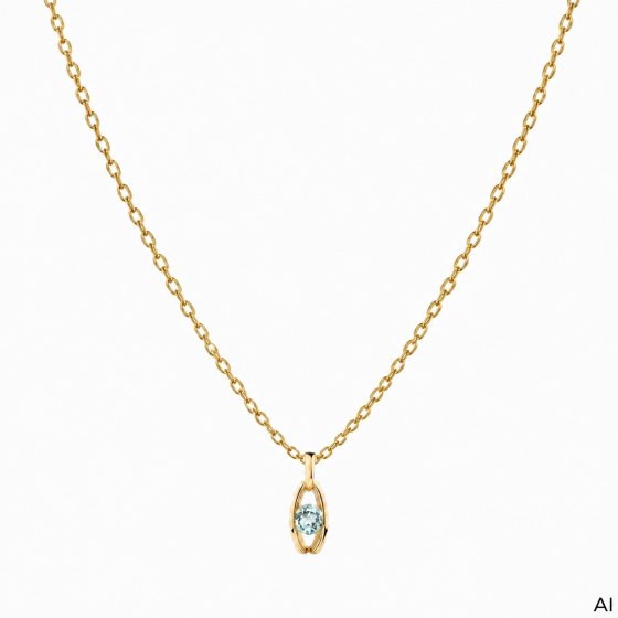 Anhänger mit Kette 375 Gold Gelb Sky Blue Topas Offen Oval Anhänger mit Ankerkette 42 cm 