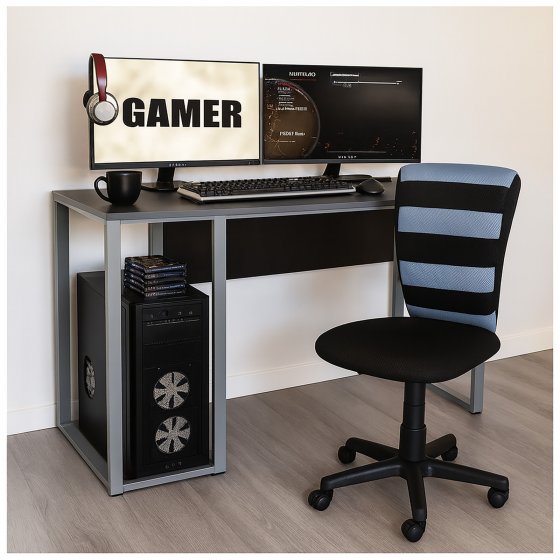 Drehstuhl höhenverstellbar Funky Blau 