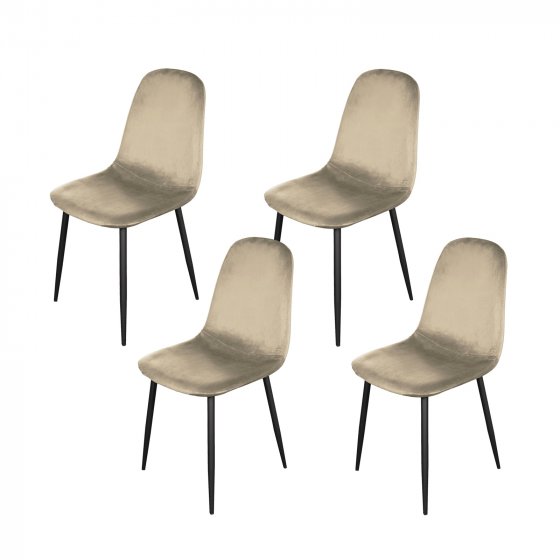 Esszimmerstuhl Samt 4er Set Savannah Creme 