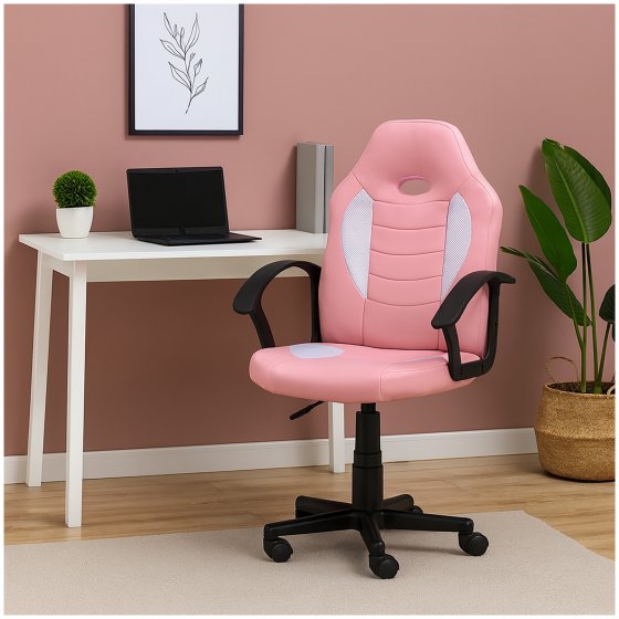 Schreibtischstuhl Junior höhenverstellbar ergonomischer Drehstuhl Pink 