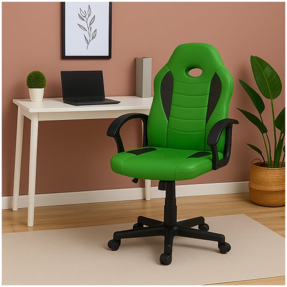 Schreibtischstuhl Junior höhenverstellbar ergonomischer Drehstuhl Grün 