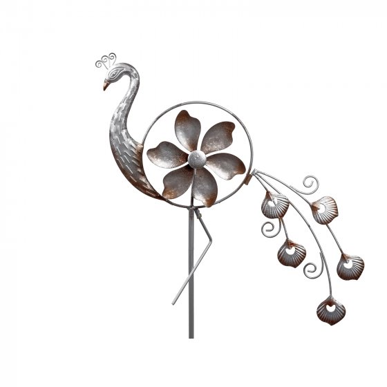 Gartenstecker Landhaus Pfau mit Windrad 