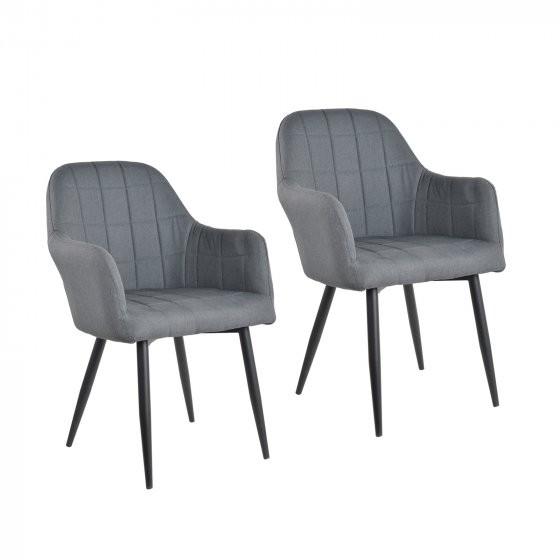 Stuhl Albany Webstoff 2er-Set Grau