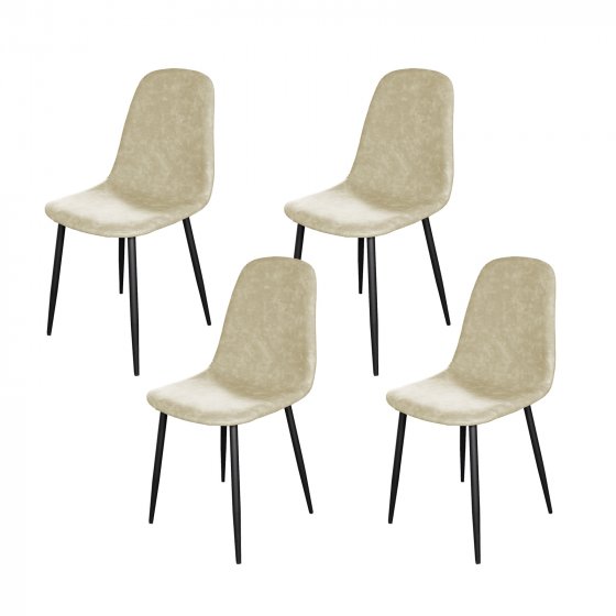 Esszimmerstuhl Kunstleder 4er Set Savannah Creme 