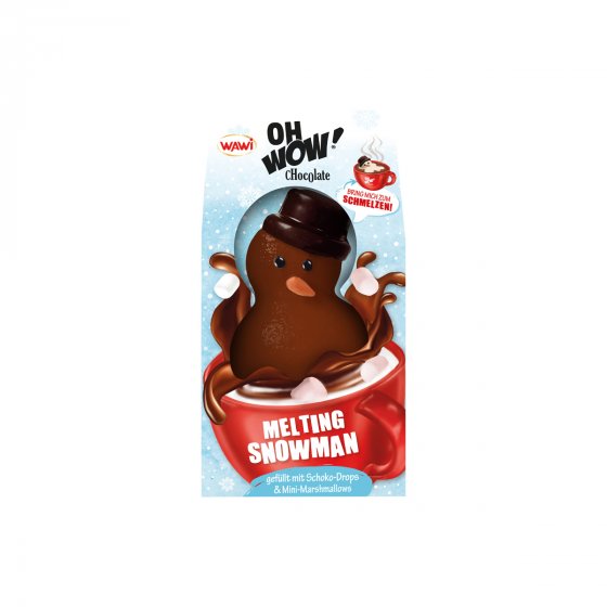 Melting Snowman gefüllt mit Schoko Drops und Mini Marshmallows 75g 