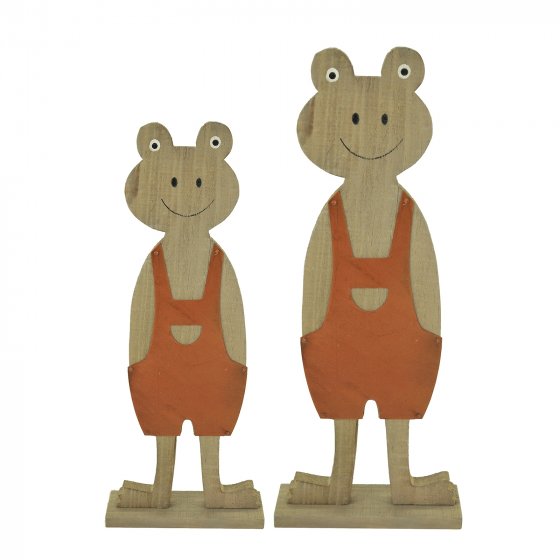 Osterfiguren 2er Set, Holz Frösche