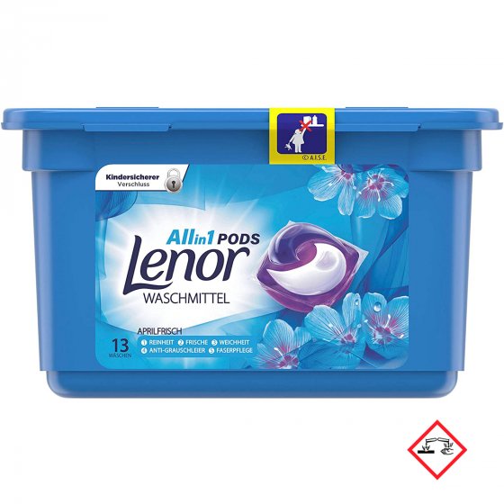 Lenor All in One Pods Aprilfrisch Vollwaschmittel 13 Waschladungen 