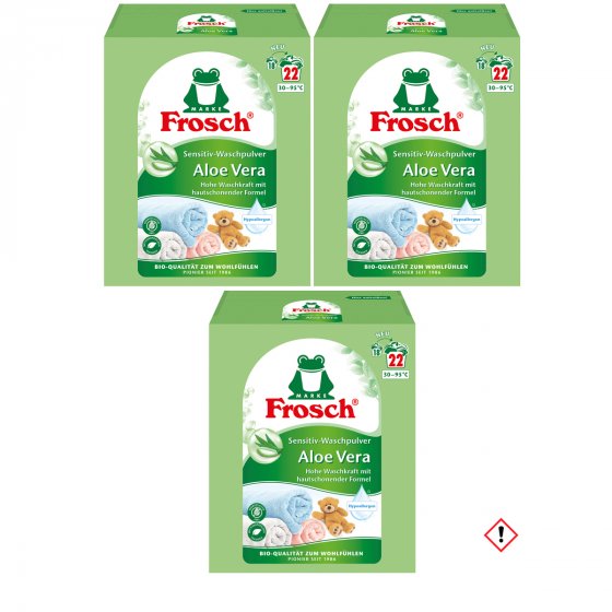 Frosch Aloe Vera Sensitiv Waschmittel 22 Waschladungen 1450g 3er Pack 