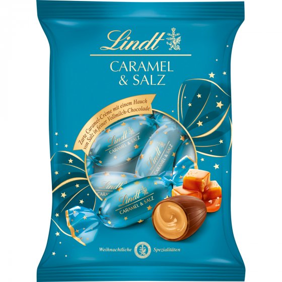 Lindt Caramel und Salz Zapfen Vollmilchschokolade mit Füllung 101g 
