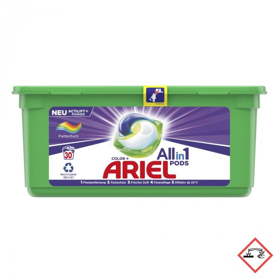 Ariel All in 1 Pods Colorwaschmittel mit Farbschutz 30 Waschladungen 