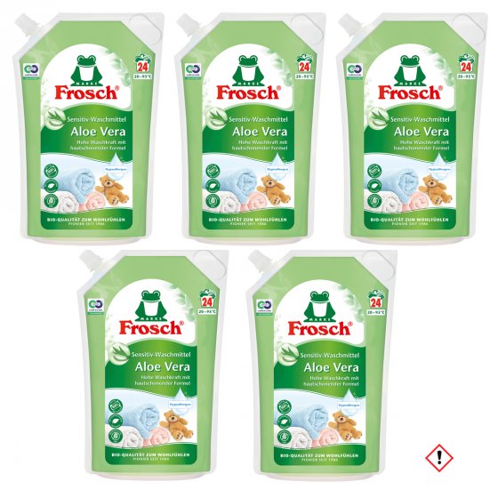 Frosch Aloe Vera Waschmittel vegan Wiederverschließbar 24 WL 5er Pack 