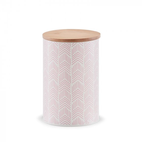 Vorratsdose Metall mit Holzdeckel gemustert 1000 ml 