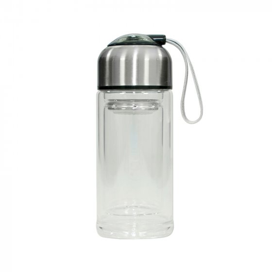 Trinkflasche mit Siebeinsatz Schwarz 