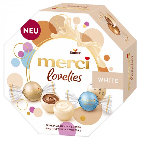 Merci Lovelies White einzeln verpackte Pralinen 4fach sortiert 185g 