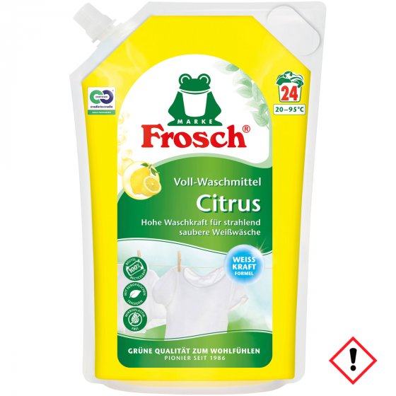 Frosch Citrus Voll Waschmittel für weiß und Kochwäsche 24 WL1440ml 