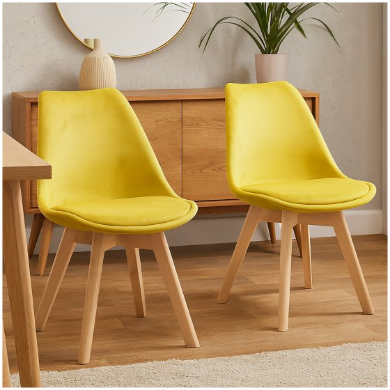 2er Set Design-Stühle Atlanta Gelb 