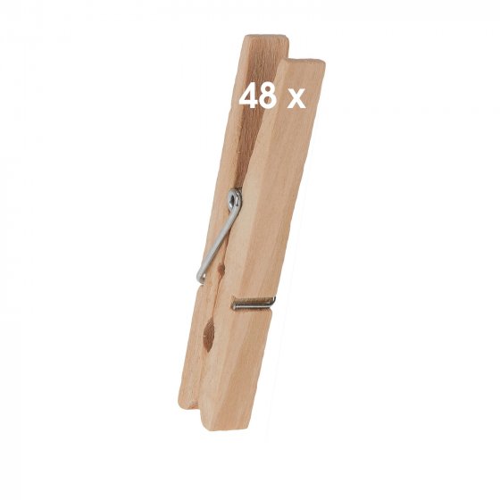 Wäscheklammern, 48 Stück Holz 