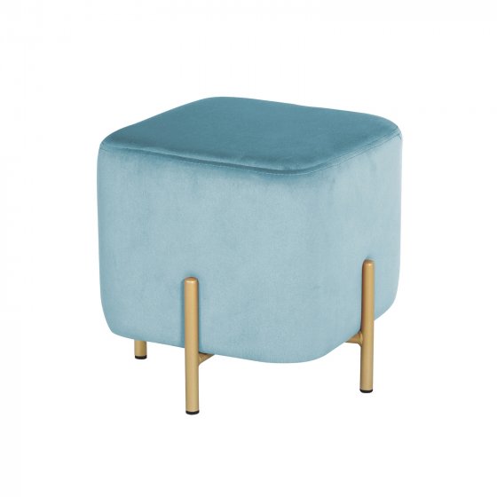 Dekorativer Polsterhocker Ø 32 cm Dixon Pastellblau
