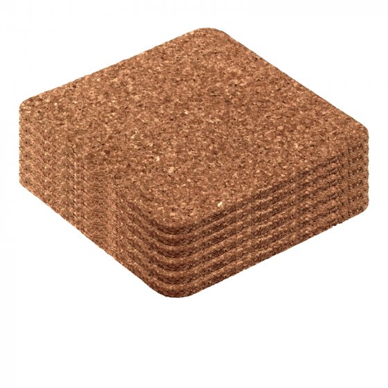Kork Untersetzer, 12 Stück quadratisch 