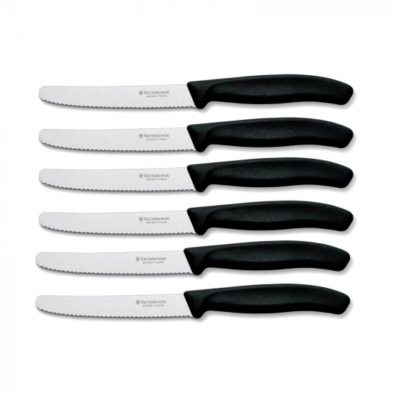 Brötchenmesser Tomatenmesser 6-teilig Schwarz