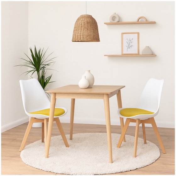 Esszimmerstuhl Samt 2er Set Atlanta Weiß/Curry 