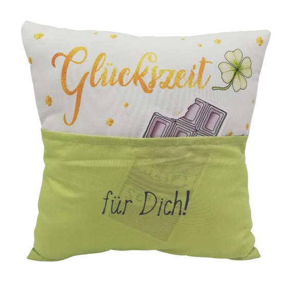 Geschenk zum Befüllen Kissen "Glückszeit für Dich" 