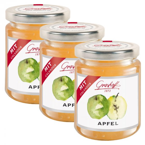 Grashoff Apfelkonfitüre mit Calvados verfeinert 250g 3er Pack 