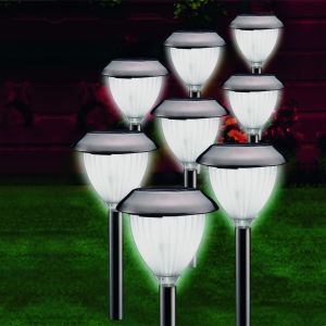 Edelstahl-Multicolor-Solarleuchten - 8-teiliges Set