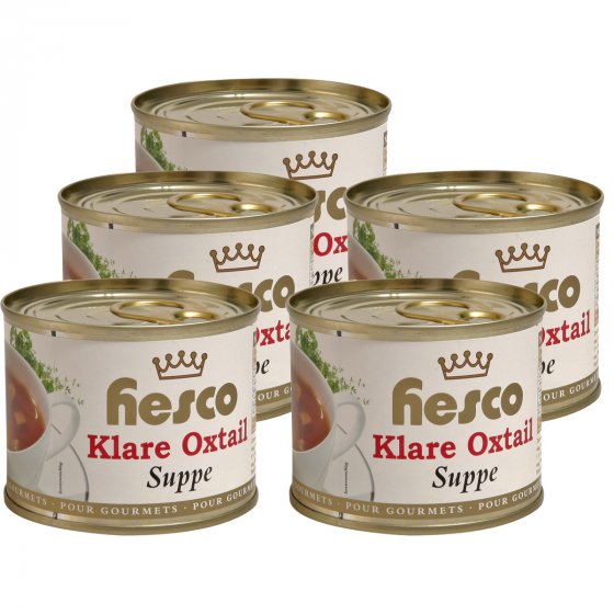 Hesco Klare Oxtail Royal First Class Festtagssuppe 5 Dosen 1060ml 