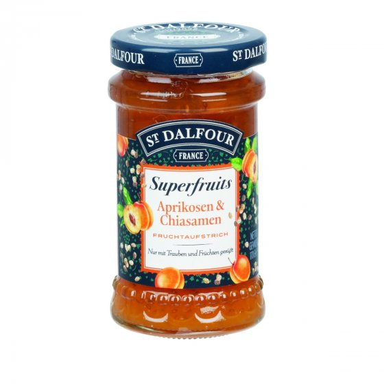 St. Dalfour Superfruits Aprikosen und Chiasamen Fruchtaufstrich 170g 