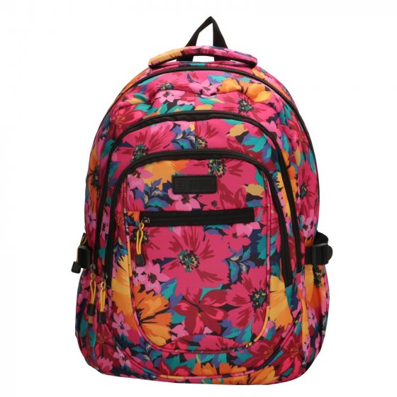 Rucksack mit Blumenmuster Fuchsia 