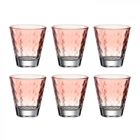 Trinkglas 215 ml, 6er Optic Koralle