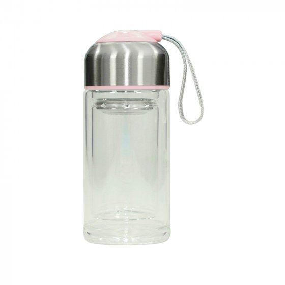 Trinkflasche Glas Rosa