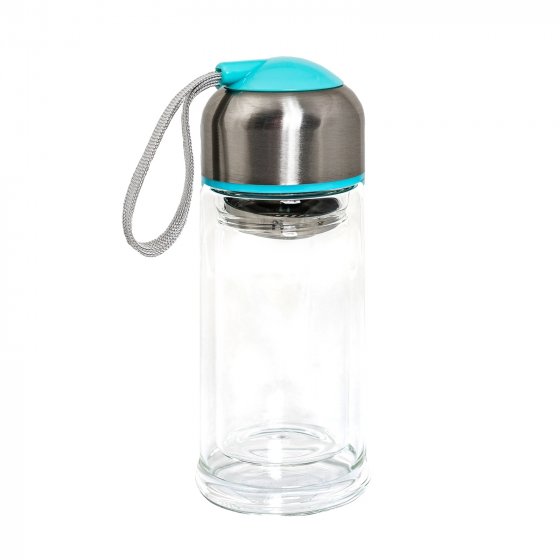 Trinkflasche 0,3 Liter Glasflasche mit Siebeinsatz