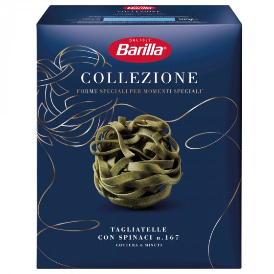 Barilla Collezione Tagliatelle con Spinaci Pasta aus Hartweizen 500g 