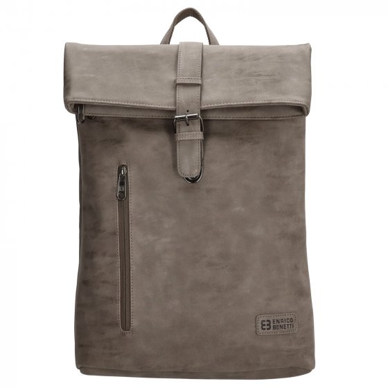 Laptoprucksack Notebooktasche Kunstleder Taupe 