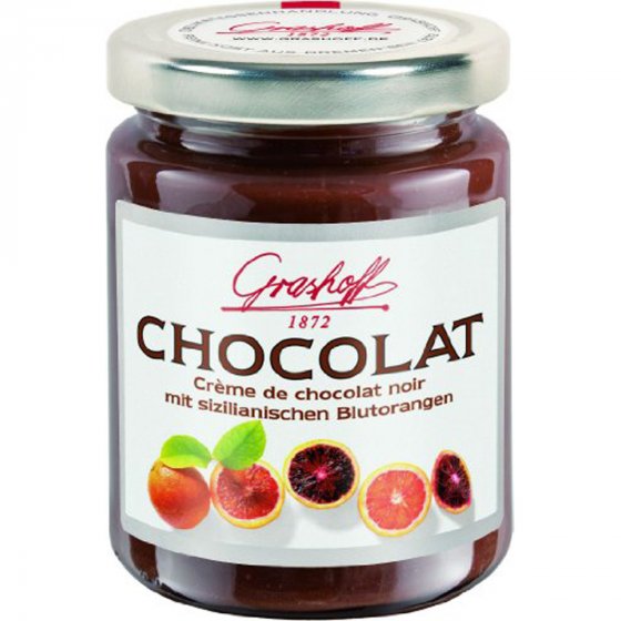 Grashoff Dunkle belgische Schokoladencreme mit Blutorangenöl 250g 
